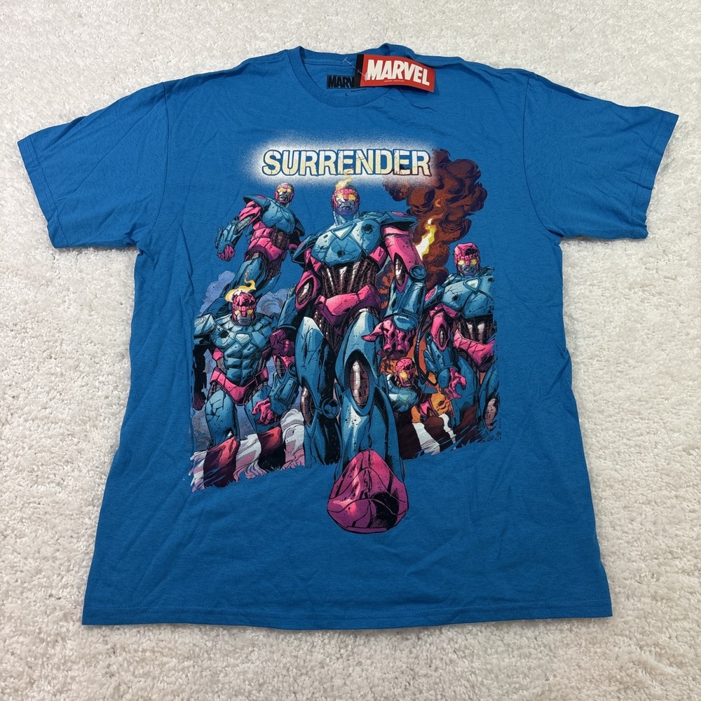 Marvel Men's T Shirt Surrender Blue